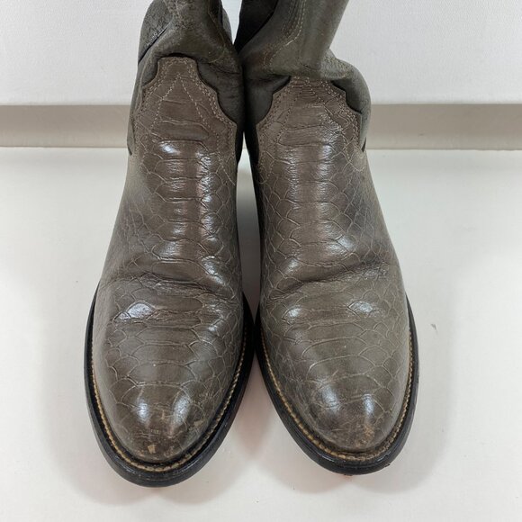 Laredo Womens Western Cowboy Brown Snakeskin Leather Boots 2" Heel Size 9 - Picture 9 of 14